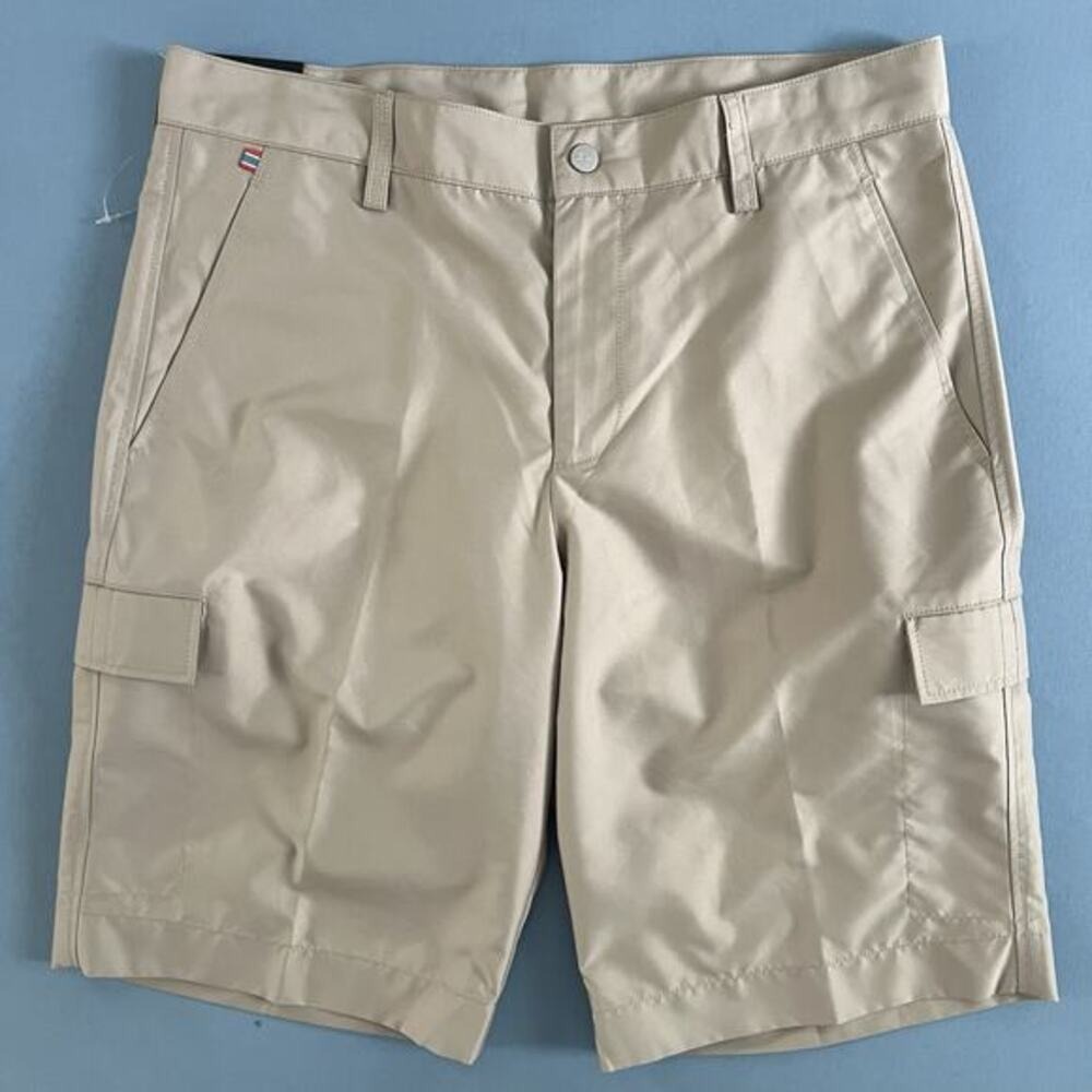 NWT J. Lindeberg‎ Lawrence Micro Twill Beige Khaki Regular Fit Golf Shorts